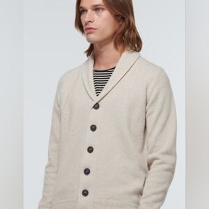 Selected Homme Organic Cotton Button-front Knit Cardigan